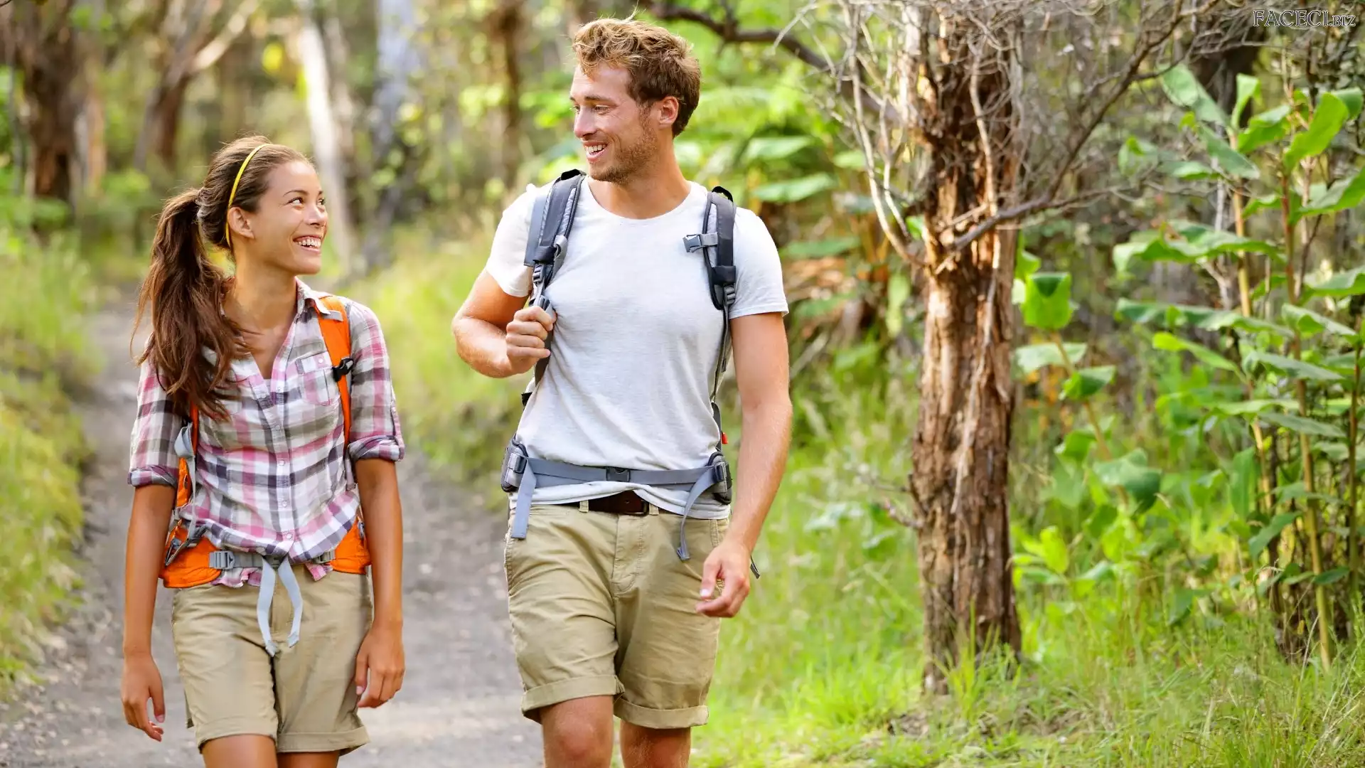 Plecaki, Turyści, Mężczyzna, Kobieta, Para